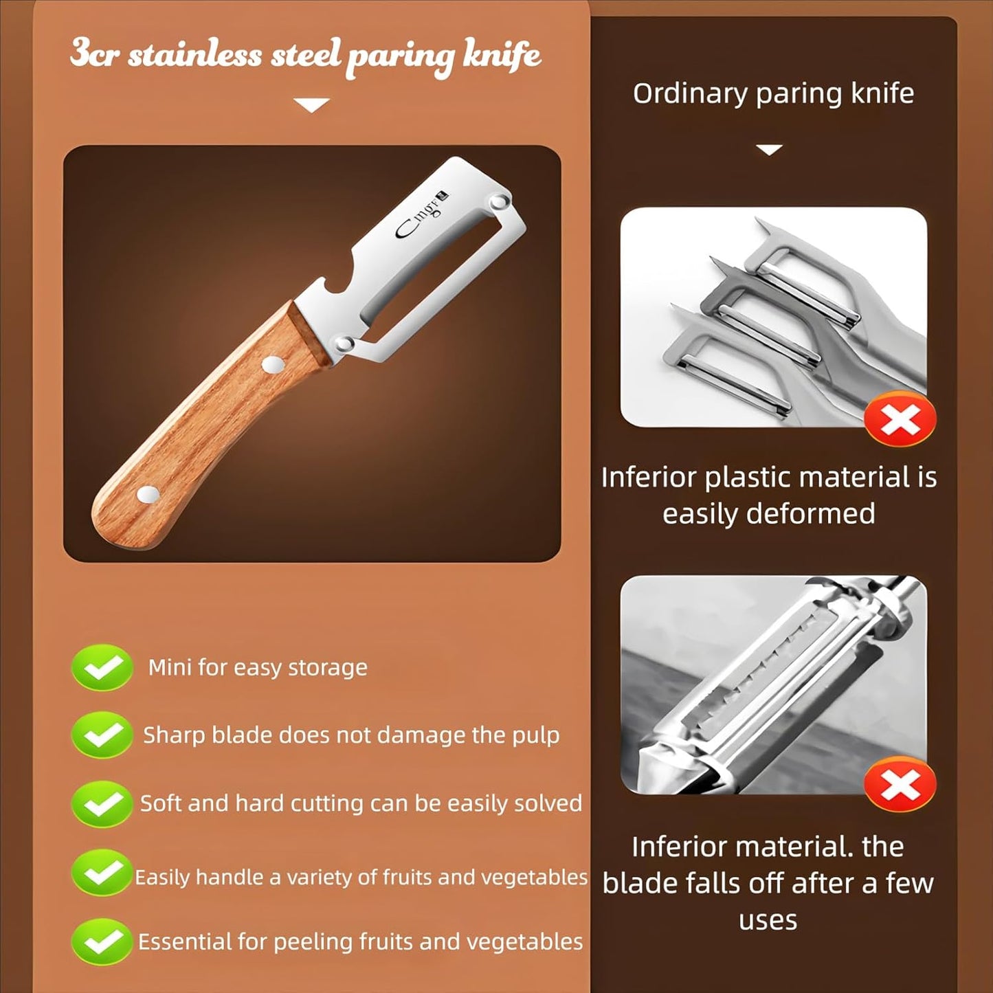 Everyday Wood Handle Peeler